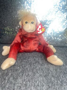 Schweetheart The Monkey: TY Beanie Baby Red Monkey Plush Toy - Soft Kids Toy